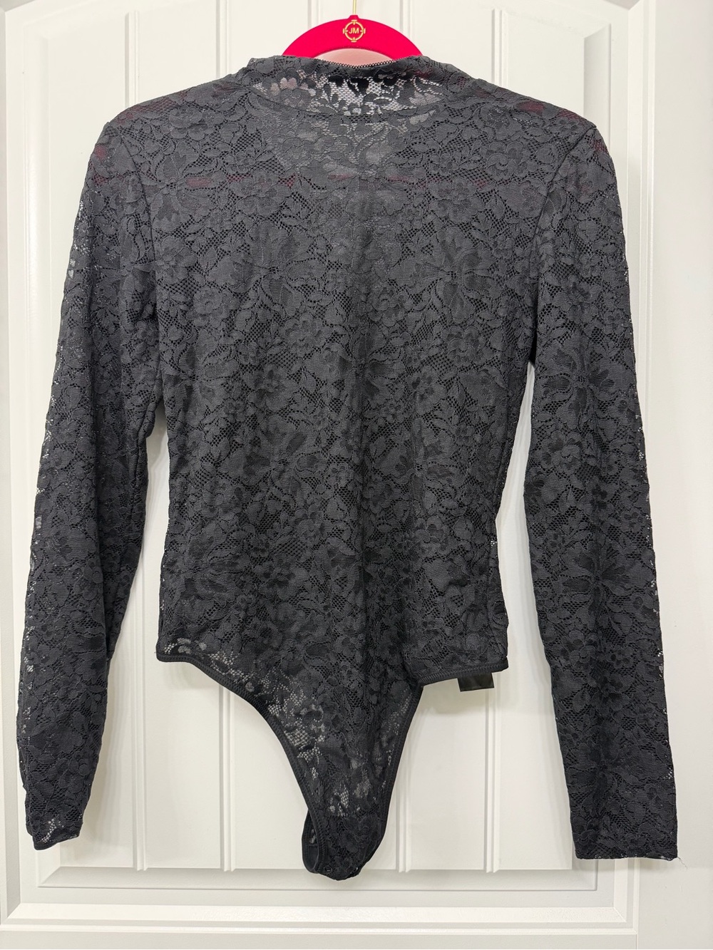 Ten by Babaton Black Lace Long-Sleeve Bodysuit size M
